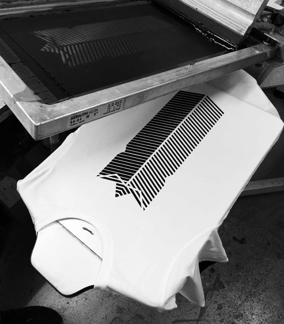 Freshly screen printed t-shirt design