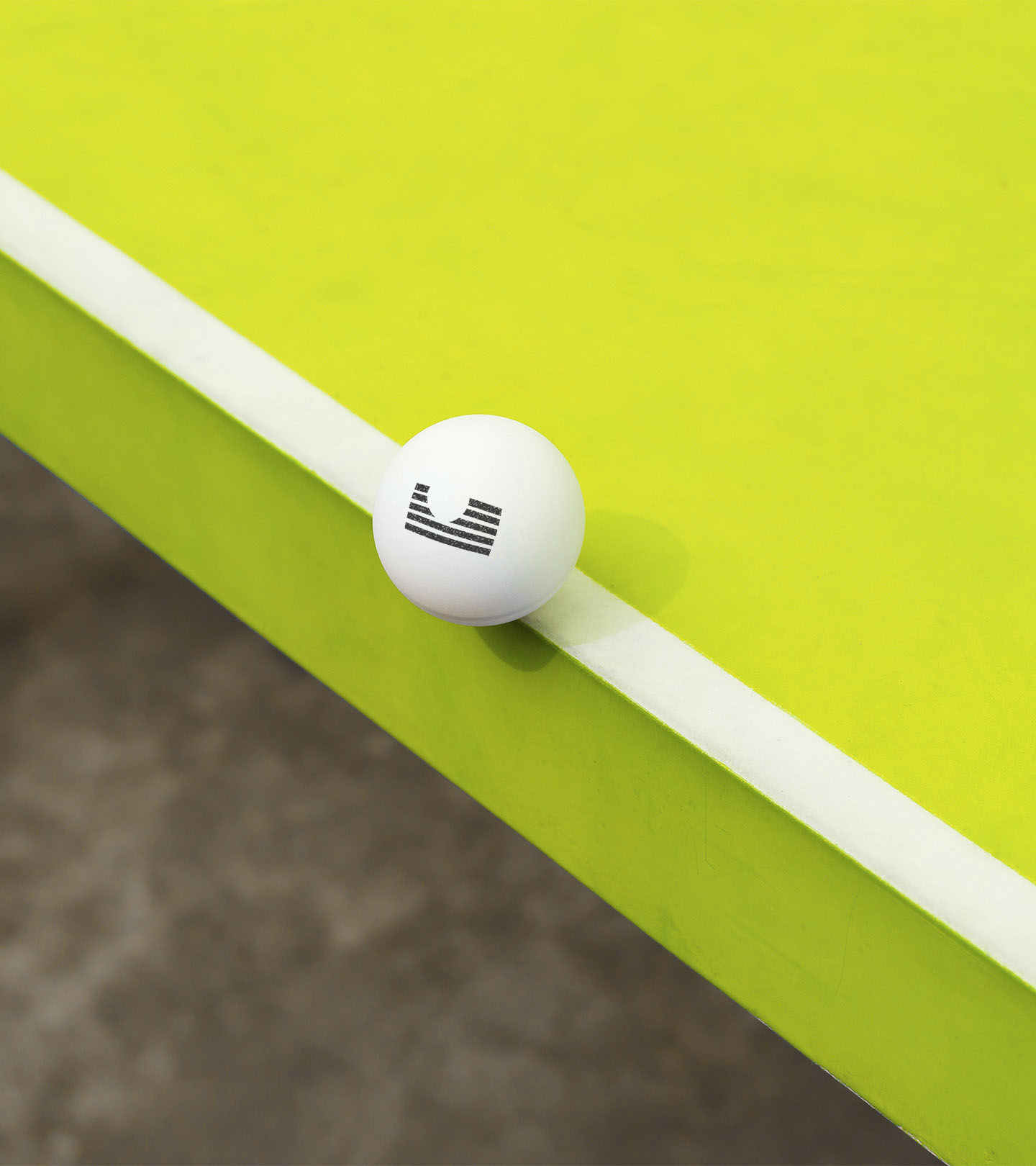 Logo on a ping pong ball